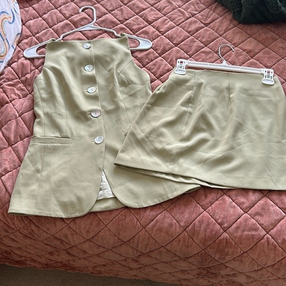 Lulu's Olive Blazer and Skirt Set - Picture 1 of 11